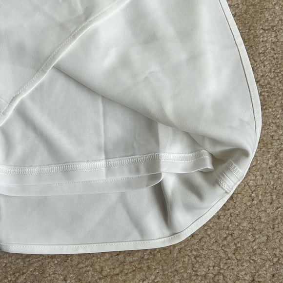 NWT Lulus Iced Latte Shift Mesh Mini Tassel Short Sleeve Dress in White XS - Picture 8 of 10